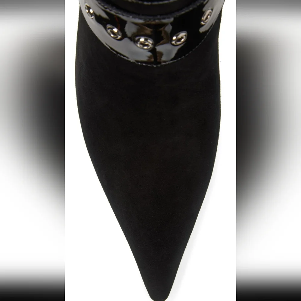Jeffert Campbell Seatbelt Suede Patent Leather Boots Buckle Designer #59 - Picture 4 of 16